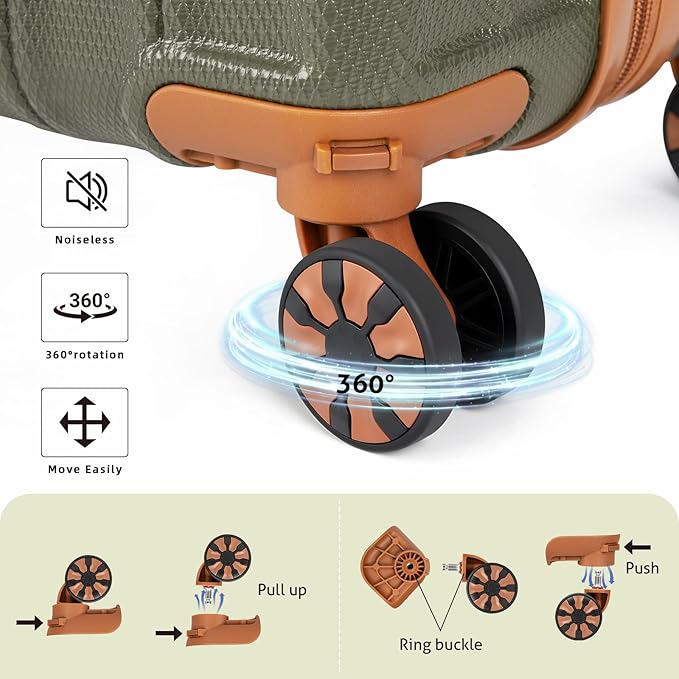 Luggage Sets 5 Piece，Suitcase with Spinner Wheels，ABS Hard Case Luggage，with TSA Lock Durable Travel Luggage，large capacity carry on luggage (20/24/28inch)
