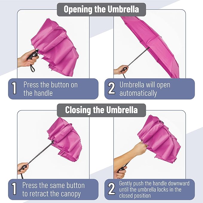 Mr. Pen- Windproof Travel Umbrella, Automatic Umbrellas for Rain, Compact