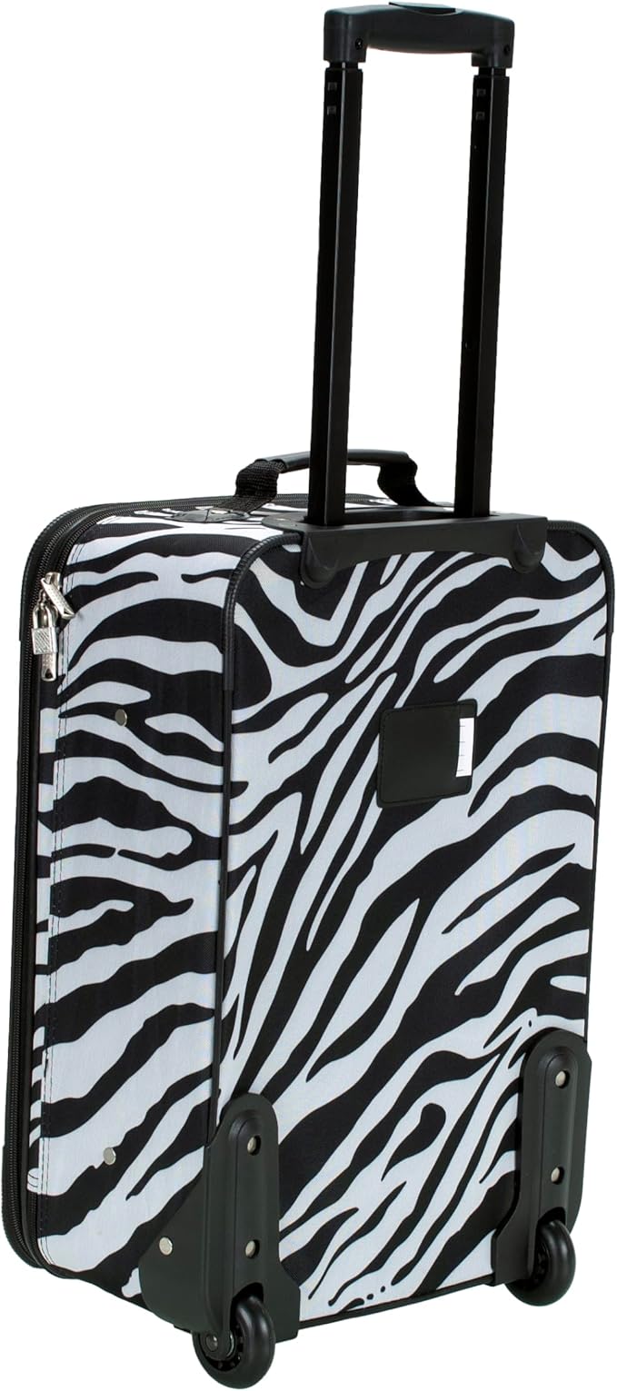 Rockland Fashion Softside Upright Luggage Set,Expandable, Zebra, 2-Piece (14/19)
