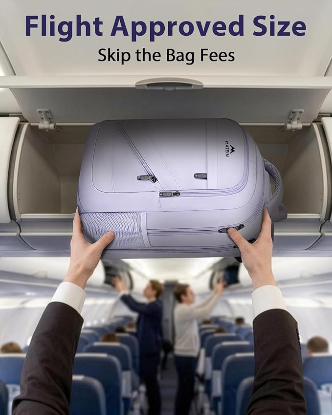MATEIN Extra Large Laptop Backpack for Women, 50 L TSA Carry On with Multiple Organized Pockets, Anti Theft Water Resistant Travel Laptop Backpack Fits 18.4 In Computer, Light Purple