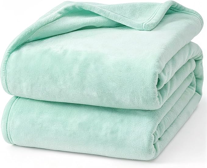 Hansleep Fleece Lake Green Throw XL Blanket, Super Soft Flannel Fuzzy Plush Cozy Blanket for All Seasons, Lake Green, Throw XL 50x70 Inches