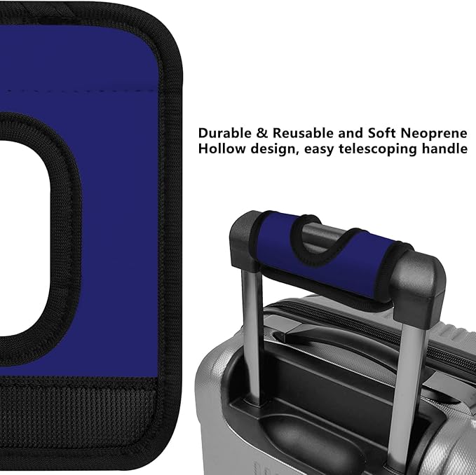 5 Pcs Neoprene Luggage Handle Wrap Handle Grip Luggage Tags Identifier Hollow Design for Push-Button, Bright Luggage Markers for Airport Travel Luggage Suitcase Trolley Case