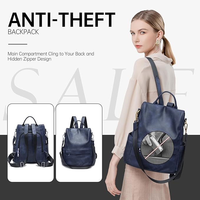 CHERUTY Women Backpack Purse PU Leather Anti-theft Casual Shoulder Bag Fashion Ladies Satchel Bags