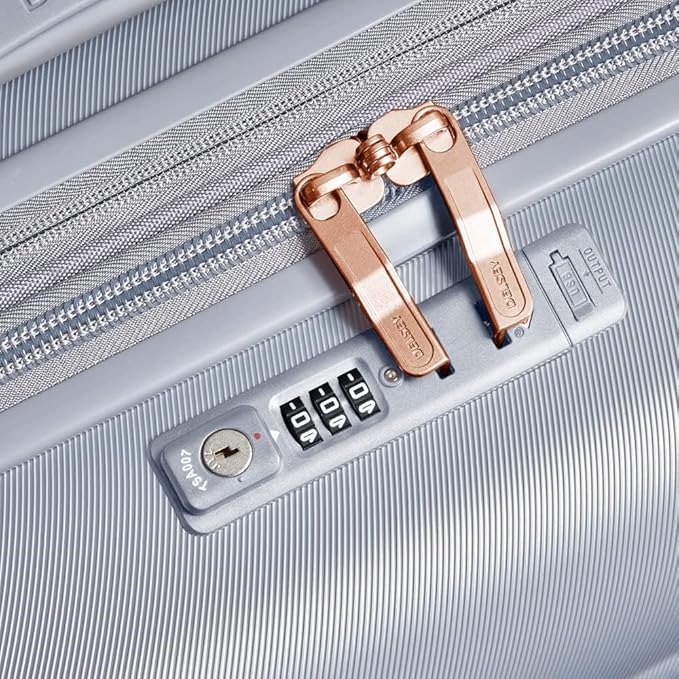 DELSEY PARIS Cruise 3.0 Hardside Expandable Luggage with Spinner Wheels, Platinum, Carry on 20 Inch
