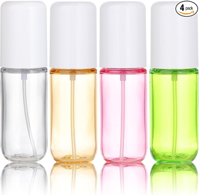 Small Spray Bottle Travel Size 4 Pack1.35oz/40ml Fine Mist Empty Mini Spray Bottles Refillable Plastic Travel Bottle Set for Traveling and Outgoing