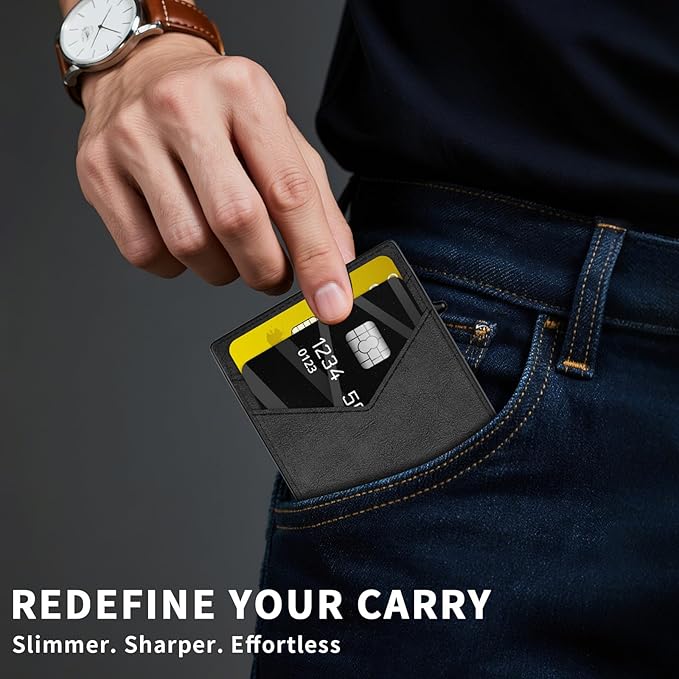 Wallet for Men Aluminum RFID Blocking-Metal Smart Pop-Up Credit Card Holder with 2 ID Windows, Holds 8-10 Cards,Bifold Security Front Pocket Wallet & Money Clip,Men's accessories (Black)