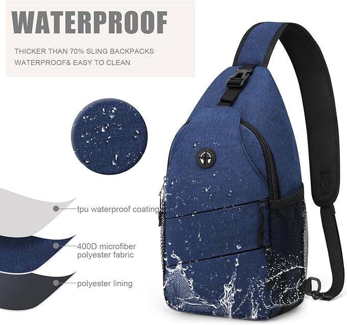 Crossbody Bags for Women Men Trendy Sling Bag Backpack Casual Chest Bag with Convertible Shoulder Strap