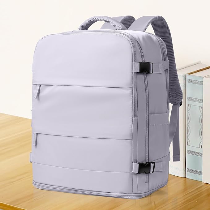 coowoz Large Travel Backpack Carry On for Women Man Gym Backpack with Laptop Compartment Mochila de Viaje Teacher Personal Item Backpacks Rucksack Airplane Accessories Must Haves Purple