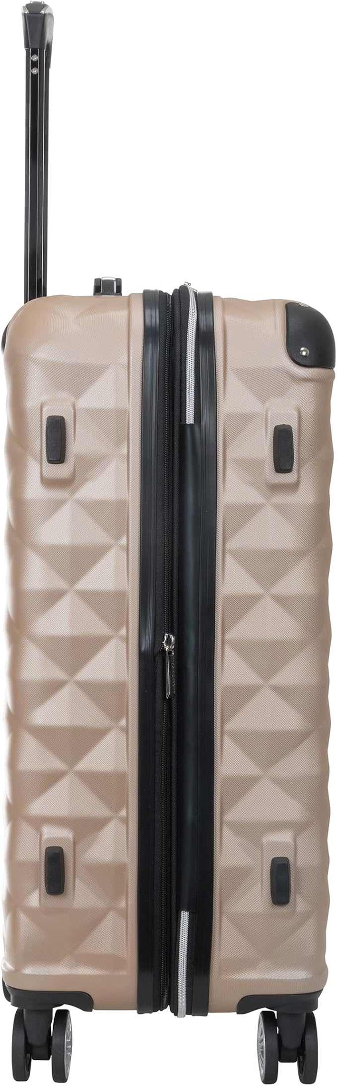 Kenneth Cole REACTION Diamond Tower Collection Lightweight Hardside Expandable 8-Wheel Spinner Travel Luggage, Rose Champagne, 24-Inch Checked