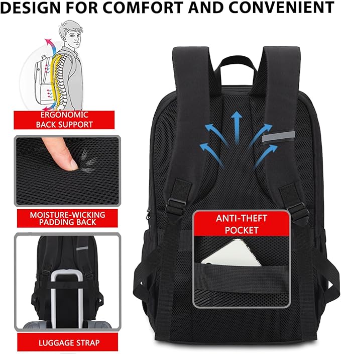 MAXTOP Travel Laptop Backpack Business Anti-theft Backpacks[Water Resistant] College Bookbag Fits 18.4 Inch Laptop