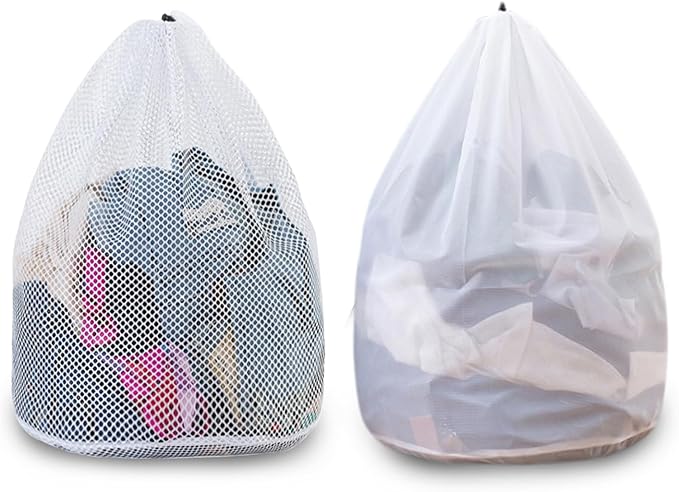 Extra Large Mesh Laundry Bags Washing Bag 2Pack Delicates Bag and Pull net style Laundry Bag Jumbo for Washing Machine Large Mesh Bags for Blankets, Bedding, Coats, Toys (2PCS-XXXL)
