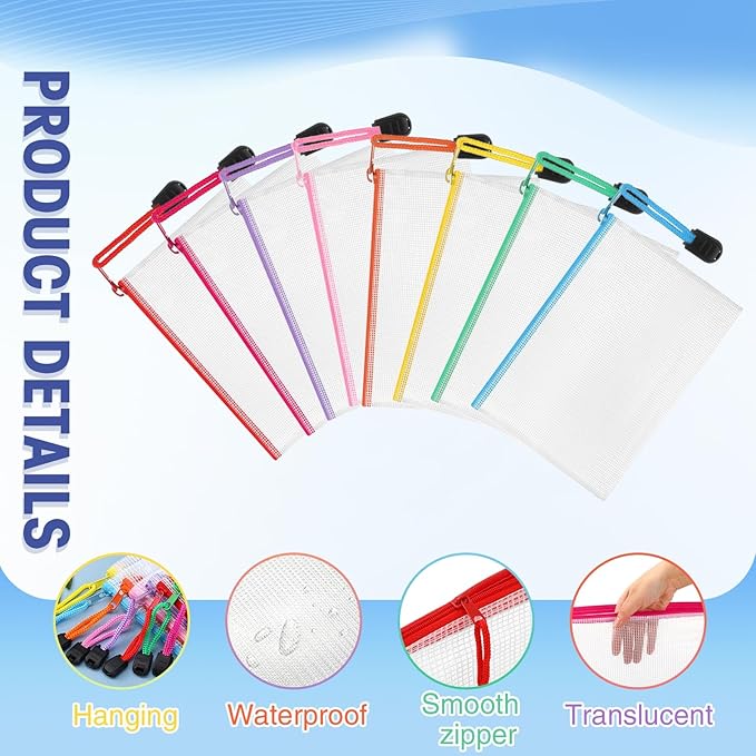 Jetec 32 Pcs Mesh Zipper Bags Toy Storage Bikini Organizer Bag Bolsas Para Guardar Trajes De Bano Waterproof Zipper Reusable Pouch Puzzle Multipurpose for Storage Office(Stylish Color,5.1 x 4.1 Inch)