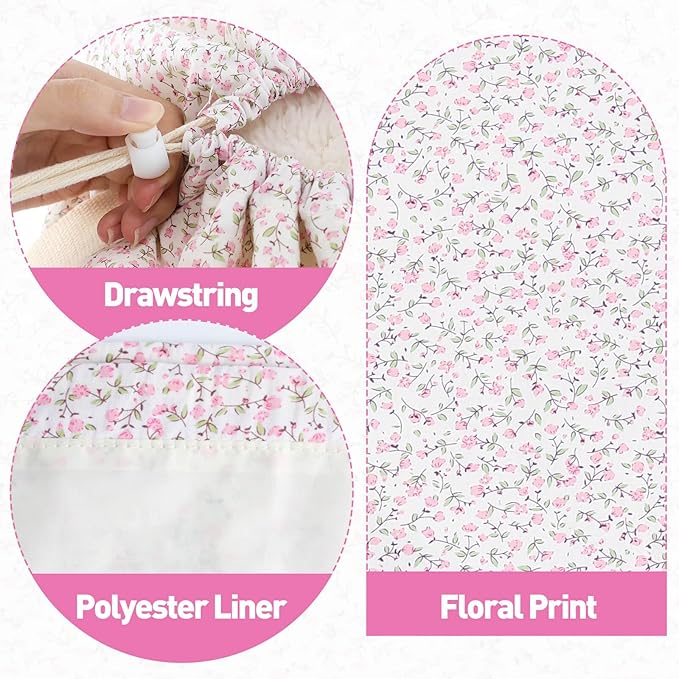 Laundry Bag, Dirty Backpack Laundry Bag For College Travel Laundromat Apartment, With Handles 29" X 18" (Pink Florals)