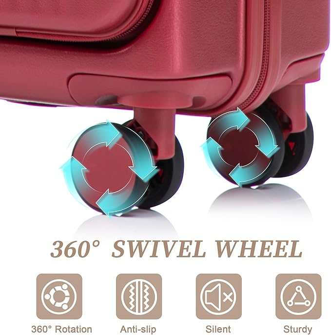 Hardside Luggage, Lightweight Durable Suitcases with Spinner Wheels, 20/14 Inch