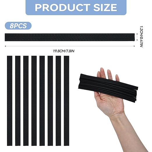 8 Pcs Silicone Luggage Wheel Covers, Noise-Reducing Shock-Absorbing Protectors, Universal Fit for Suitcase Wheels & Office Chair Casters, Customizable Cut-to-Fit Design (Black)