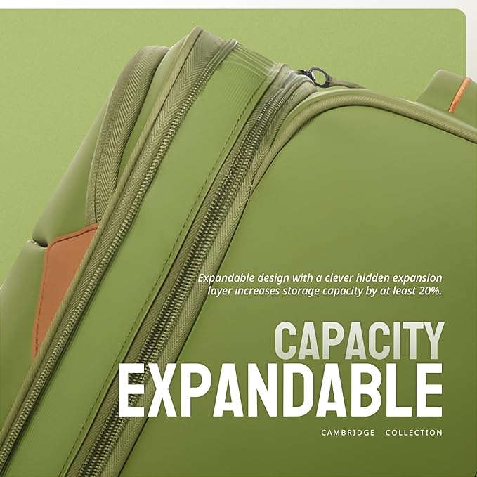 Verage Cambridge Lightweight Carry On Luggage,Softside Expandable Suitcase with Spinner Wheel (20-Inch, FERN GREEN)