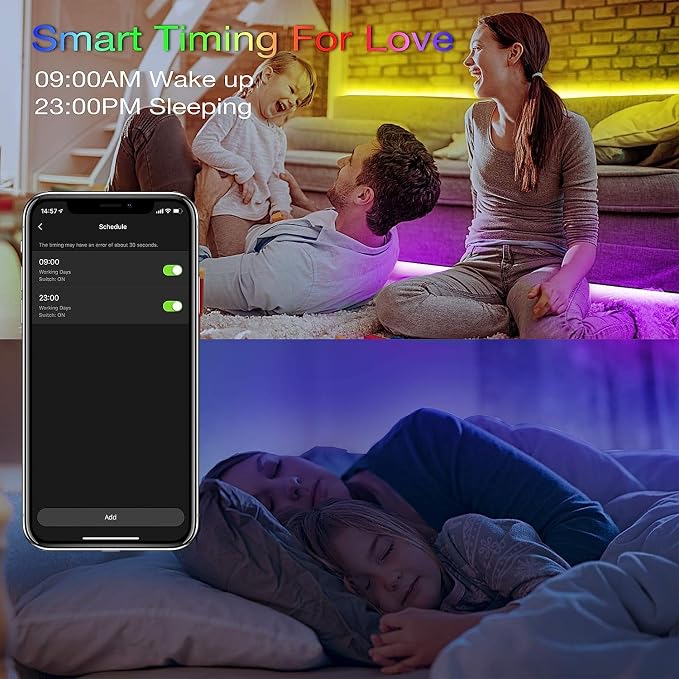 hyrion Alexa LED Strip Lights for Bedroom 200ft, Smart Wireless RGB | Work with Google Assistant, Music Sync, 16 Million Colors lights, App/Remote/Voice control, Perfect for room decor and party
