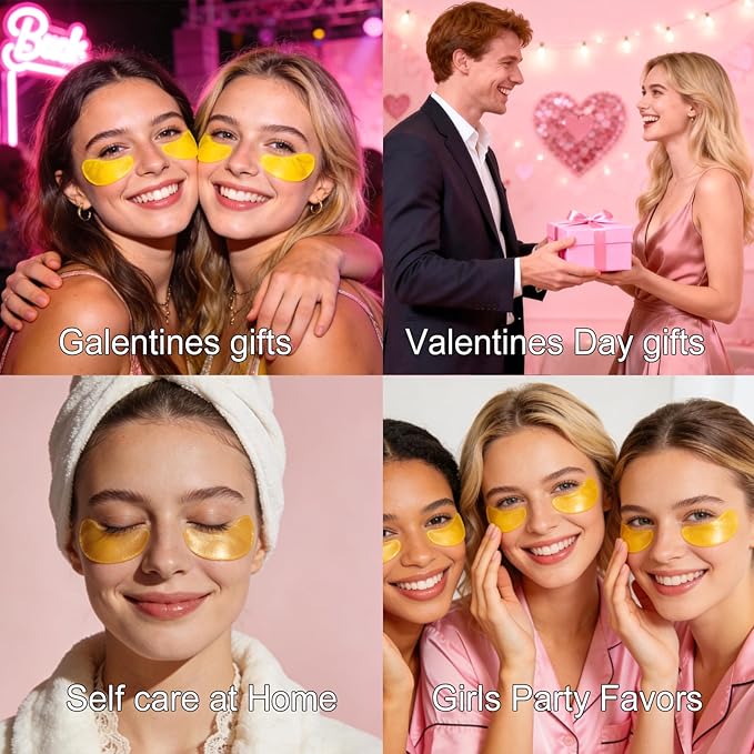 30 Pairs 24K Gold Eye Masks & Lip Masks, Under Eye Patches for Puffy Eyes, Lip Mask Skincare, Small Gifts, Mothers Day Gifts, Teacher Appreciation Gifts, Bulk Gifts, Bachelorette Party Favors