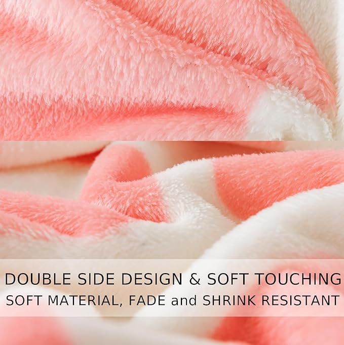 Fleece Cow Print Blanket King Size for All Season - Premium Lightweight Anti-Static Super Soft Cozy Plush Cow Blankets for King/Calking Bed,90" x 108"(Pink Cow)