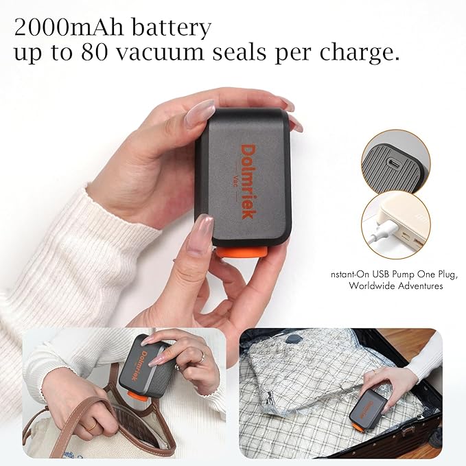 Travel Vacuum Storage Bags with USB Electric Pump, 6 Pack Compression Seal Bags for Luggage and Suitcase, Space Saver for Clothes and Clothing
