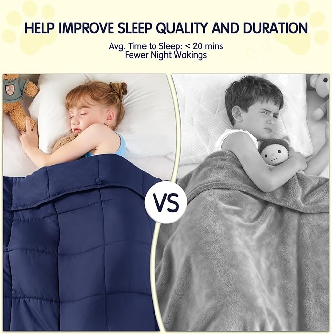 yescool Navy Weighted Blanket 5 Pounds Cooling Weighted Lap Blanket, Heavy Blanket for Sleeping, Weighted Throw Blanket Gifts for 40-60lbs, 40"x60"
