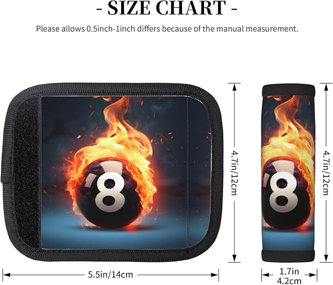 Cool Billiard Pool Snooker Ball Handle Wrap 2 Pieces, Soft Handle Grip for Women Men Business Luggage Outdoor Bag Markers Décor