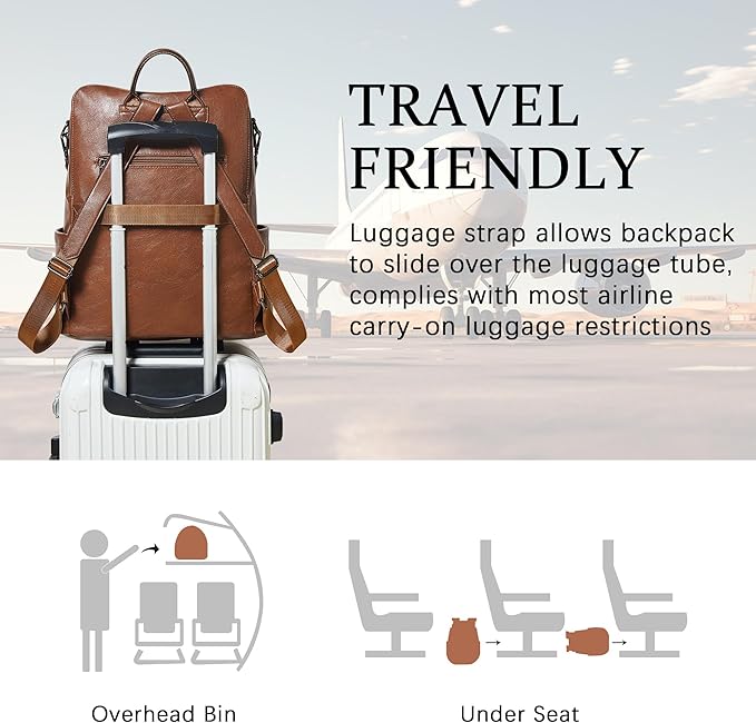 Shrrie Vegan Leather Laptop Backpack for Women 15.6 inch Work Backpack Fashion Travel Backpack Purse for Business College