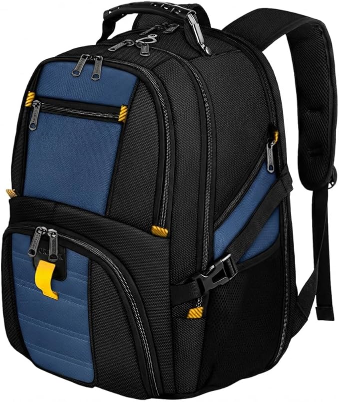 YOREPEK 18.4 Laptop Backpack, Large Backpacks with USB Charger Port, TSA Friendly Flight Approved Weekend Carry on Backpack with Luggage Strap for Men and Women, Roy Blue
