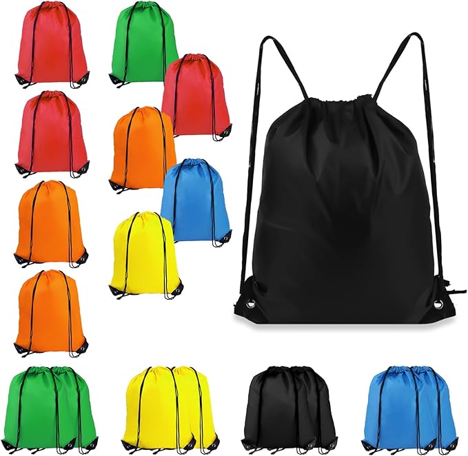 Drawstring Backpack 20Pcs Drawstring Bags, Draw String Back Bag Drawstring Bags Bulk for Sports, Gym, Travel, Swimming, Beach (6 Colors)