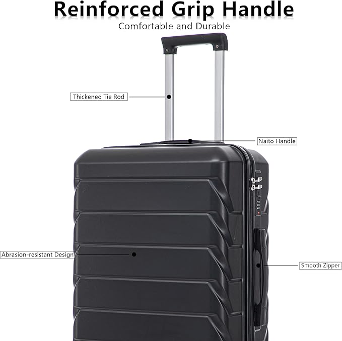 Luggage Sets 3 Piece Suitcase, ABS Hardshell Suit case Spinner Wheels Lightweight