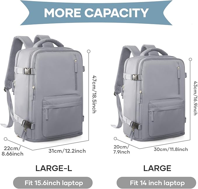 WONHOX Large Travel Backpack Carry on Flight Approved Laptop Work Business Backpack for Women Men Mochila de Viaje