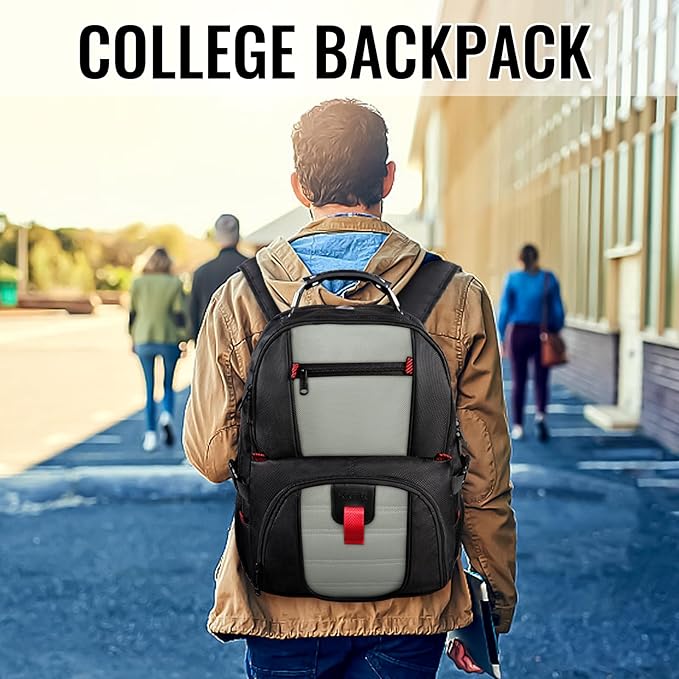 YOREPEK Large Backpack for Men, Extra Large Laptop Backpacks for Men Women, Water Resistant Travel Backpack Airline Approved Business Work Bag Fits 18.4 Inch Computer, Black