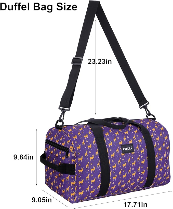 Kids Duffle Bag Overnight Bags for Boys and Girls Weekender Sleepover Carry-On Tote for Traveling Gym Sport Dance (Elks)
