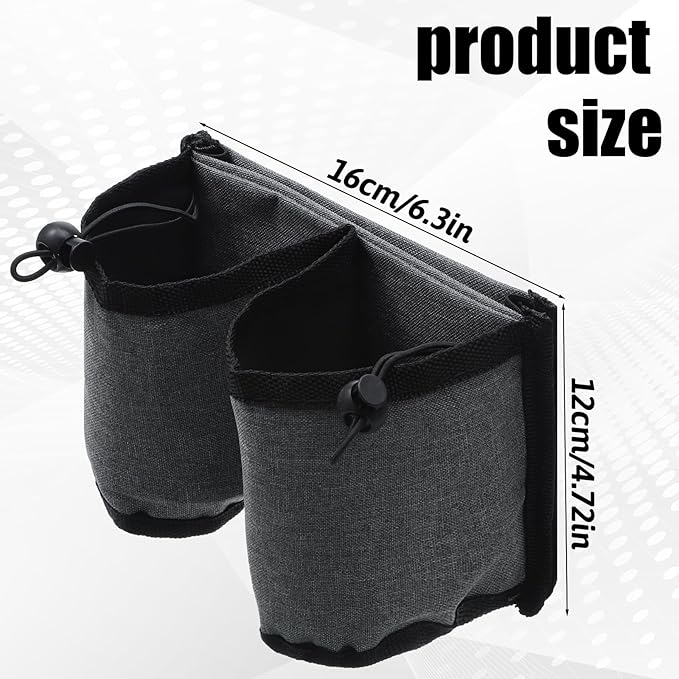 Luggage Cup Holder for Suitcase Foldable Beverage Carrier for Coffee Bottles Snacks, Suitcase Cup Holder Carrier for 2 Drinks Travel Universal Gray Airplane Drink Holders for Business Travelers