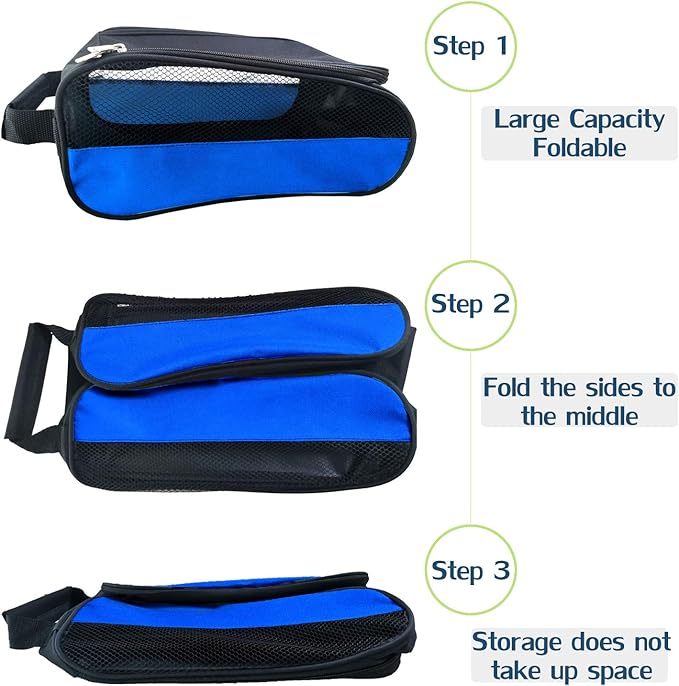 Outdoor Golf Shoes Bags Travel Shoes Bags Zippered Sport Shoes Bag (Blue)