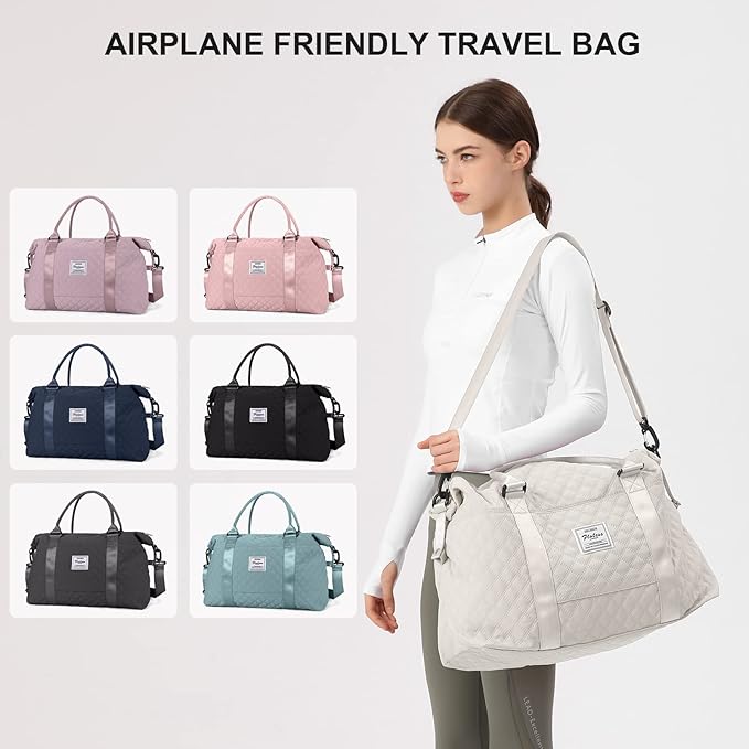 HYC00 Travel Duffel Bag,Carry-on Overnight Weekender Bags for Women,Sports Tote Gym Bag with Wet Pocket