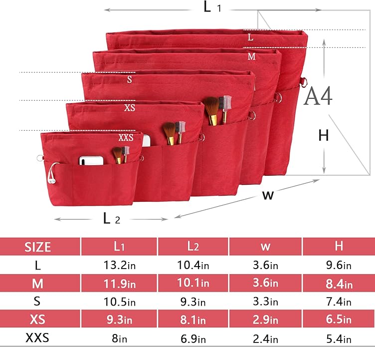 VANCORE Purse Organizer Insert for Handbags,Tote Bag Organizer Insert with Zipper Bag,Premium Handbag Organizer Inside Liner for Women with 15 Pockets