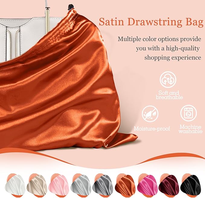 P Pothuiny 2 Pcs Satin Dust Bags for Handbags