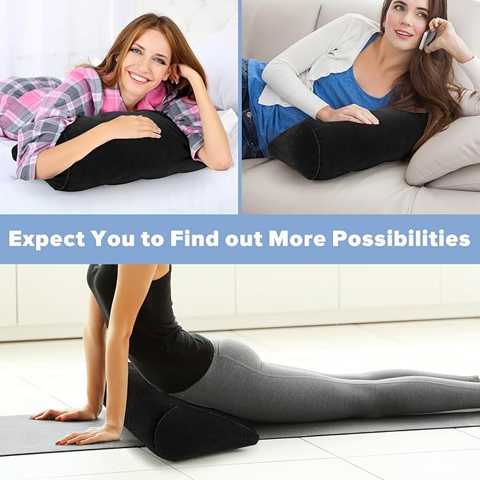 Inflatable Wedge Pillow for Traveling, Portable Blow up Travel Wedge Pillow for Sleeping in Bed, Fast Inflation & Deflation Inflatable Bed, Ideal for Home, Travel, and Outdoor