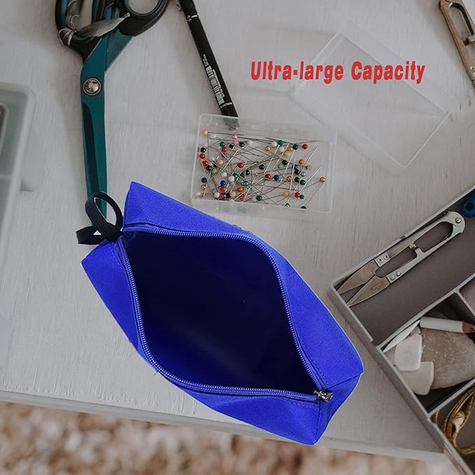 FASTECH 1-Pack Zipper Utility Tool Bag, Small Zipper Bags/Multi-purpose Tool Pouch Tote Bags Storage Organizer for Screwdrivers, Pliers, Nut Drivers Gifts to Men/Women. (Blue)