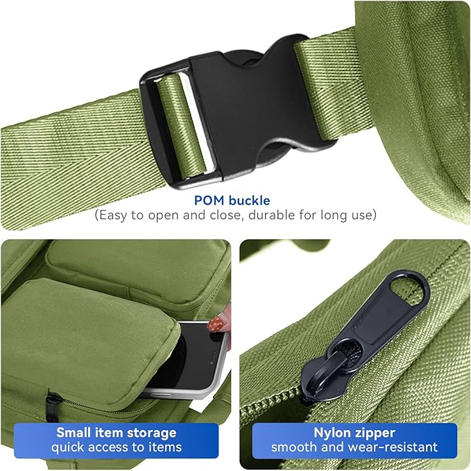 SOKOK Over Luggage Organizer Storage Bag with Multi Pockets, Slide On Luggage Harness with Adjustable Straps, 2-in-1 Travel Accessories Suitcase Vest Bag Fits Most Suitcases, Green-3
