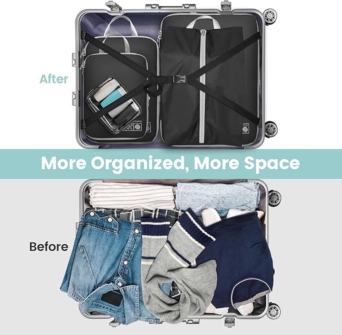 Cambond Compression Packing Cubes for Travel Women - Lightweight Luggage Organizers Bag Packing Cubes for Carry on Suitcases
