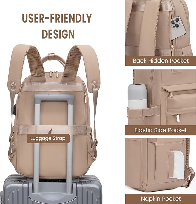 LOVEVOOK Laptop Backpack for Women 15.6 Inch Laptop Bag with USB Port, Fashion Waterproof Backpacks Teacher Nurse Stylish Travel Bags Vintage Daypacks for College Work