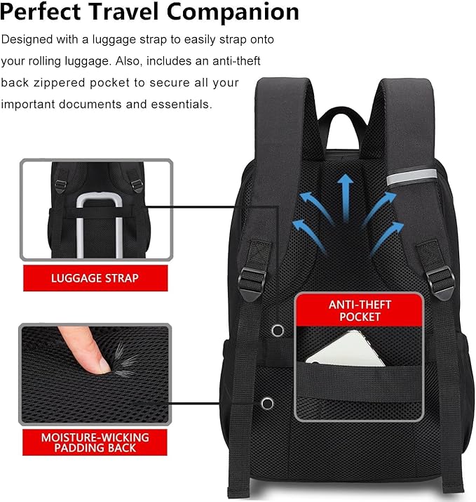 MAXTOP Deep Storage Laptop Backpack Business Anti-theft Backpacks[Water Resistant] College Computer Bookbag Fits 15 Inch Laptop Black