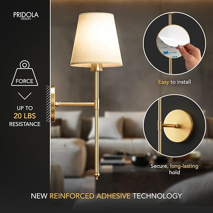 Set of 2 Wireless Wall - Stick-On or Screw Mount for Easy Installation, Rechargeable LED Bulbs, Remote Controlled, Adjustable Brightness, The Original Wireless Wall Lamps (Silver)