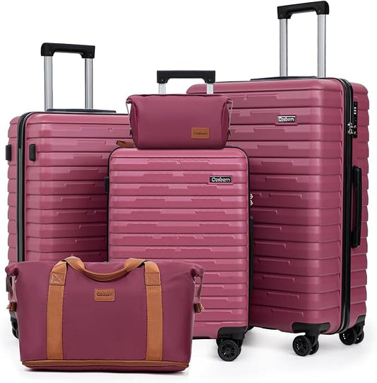 Luggage Sets 5 Piece Suitcases with Wheels, Suitcase Set ABS Hard Case Luggage with Spinner Wheels Durable Travel Luggage