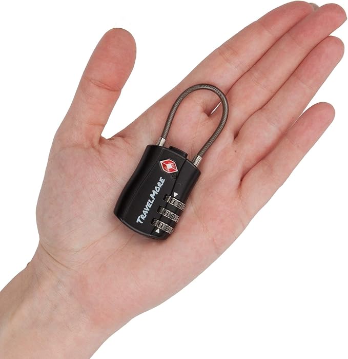 TSA Locks, Digit Combination Padlockss and Steel Cable Combination Travel Security Lock, Coded Lock for Baggage Travel Bag, Suit Case, Gym, Bike Locks (TSA Luggage Locks-2)