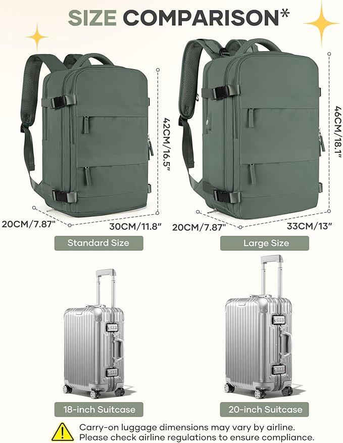 coofay Travel Backpack For Women Men Airline Approved Carry On Backpack Flight Approved Waterproof Sports Luggage Backpack Casual Daypack Small Hiking Backpacks