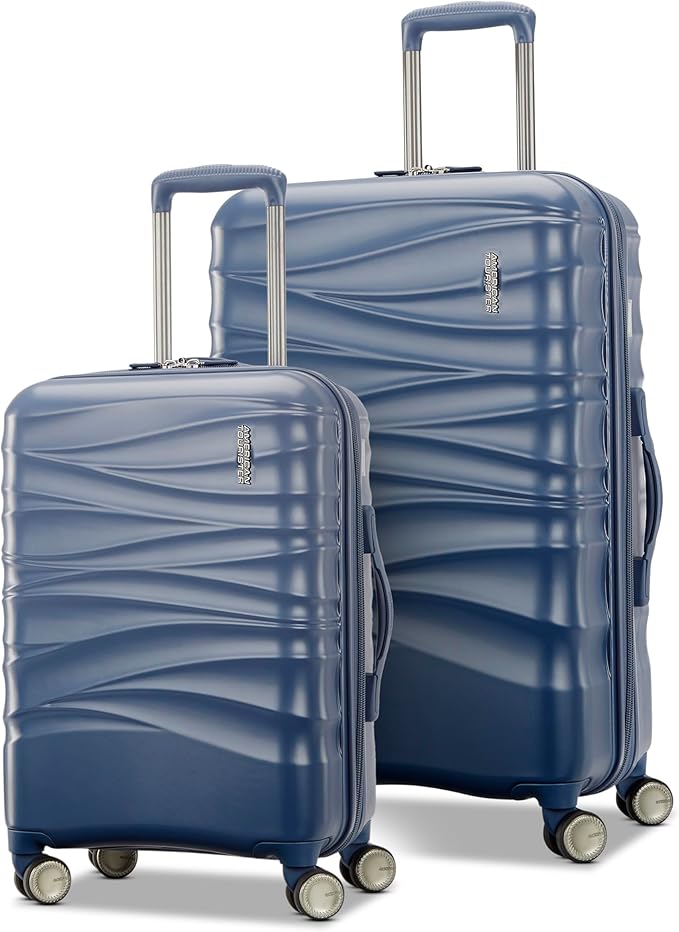 American Tourister Cascade Hardside Luggage with Spinner Wheels, 2PC SET 20/24, State Blue
