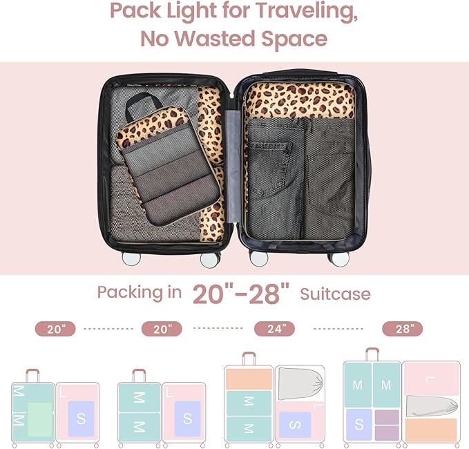 Cambond Compression Packing Cubes for Travel Women - Lightweight Luggage Organizers Bag Packing Cubes for Carry on Suitcases